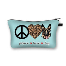 Load image into Gallery viewer, Peace, Love and German Shepherds Multipurpose Pouches-Accessories-Accessories, Bags, Dogs, German Shepherd-German Shepherd - Blue Background-3