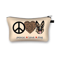 Load image into Gallery viewer, Peace, Love and German Shepherds Multipurpose Pouches-Accessories-Accessories, Bags, Dogs, German Shepherd-German Shepherd - Cream Background-1
