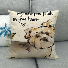 Load image into Gallery viewer, German Shepherds Make Me Happy Cushion Cover-Home Decor-Cushion Cover, Dogs, German Shepherd, Home Decor-Yorkshire Terrier - Paw Prints on Your Heart-4