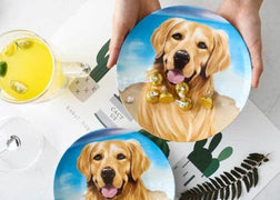 Golden Retriever Love 8" Bone China Decorative Dinner PlateHome Decor