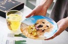 Golden Retriever Love 8" Bone China Decorative Dinner PlateHome Decor