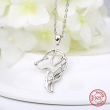 Load image into Gallery viewer, Golden Retriever Love Silver Necklace and Pendant-Dog Themed Jewellery-Dogs, Golden Retriever, Jewellery, Necklace, Pendant-5