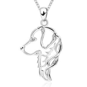Golden Retriever Love Silver Necklace and Pendant-Dog Themed Jewellery-Dogs, Golden Retriever, Jewellery, Necklace, Pendant-7