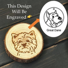 Load image into Gallery viewer, Image of a wood-engraved Great Dane coaster design