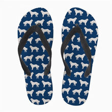 Load image into Gallery viewer, Image of great pyrenees slippers in blue color
