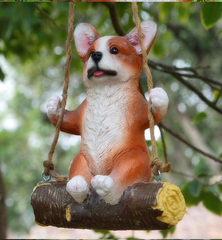 Hanging Corgi Love Garden Statues-Home Decor-Corgi, Dogs, Home Decor, Statue-3