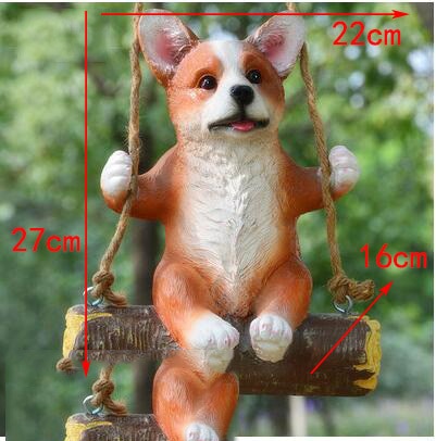 Hanging Corgi Love Garden Statues-Home Decor-Corgi, Dogs, Home Decor, Statue-4