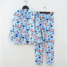 Load image into Gallery viewer, Image of boston terrier pajama set with matching top and bottom