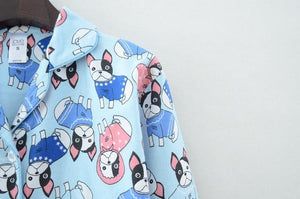 Image of boston terrier pajamas for women - view of the top