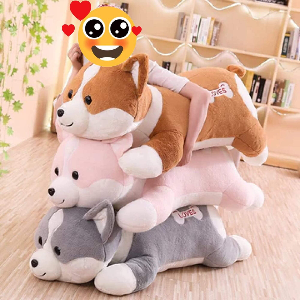I Love Corgi Stuffed Animal Huggable Plush Pillows (Medium to Giant Si