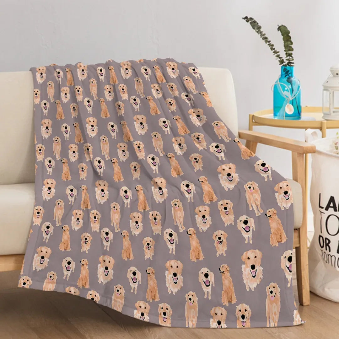 I Love Golden Retrievers Throw Blanket