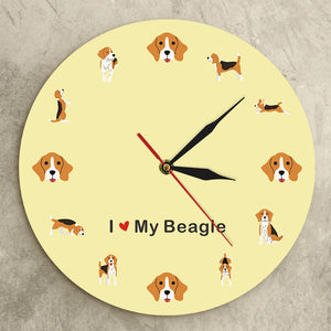 I Love My Beagle Wall Clock-Home Decor-Beagle, Dogs, Home Decor, Wall Clock-10