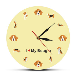 I Love My Beagle Wall Clock-Home Decor-Beagle, Dogs, Home Decor, Wall Clock-13