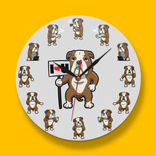 Load image into Gallery viewer, I Love My English Bulldog Wall Clock-Home Decor-Dogs, English Bulldog, Home Decor, Wall Clock-10