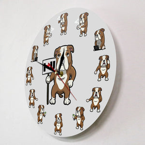 I Love My English Bulldog Wall Clock-Home Decor-Dogs, English Bulldog, Home Decor, Wall Clock-11