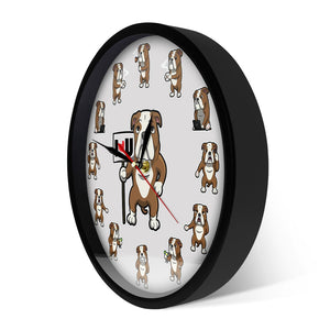 I Love My English Bulldog Wall Clock-Home Decor-Dogs, English Bulldog, Home Decor, Wall Clock-12