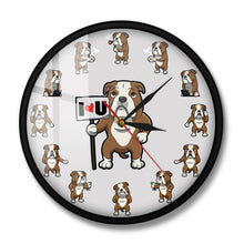 Load image into Gallery viewer, I Love My English Bulldog Wall Clock-Home Decor-Dogs, English Bulldog, Home Decor, Wall Clock-18