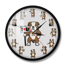 Load image into Gallery viewer, I Love My English Bulldog Wall Clock-Home Decor-Dogs, English Bulldog, Home Decor, Wall Clock-Metal Frame-7