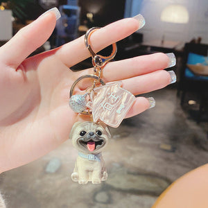 I Love My Pug Keychain-Accessories-Accessories, Dogs, Keychain, Pug-18
