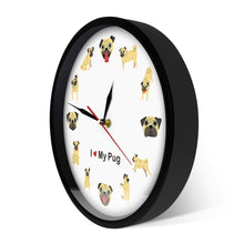 Load image into Gallery viewer, I Love My Pug Wall Clock-Home Decor-Dogs, Home Decor, Pug, Wall Clock-6