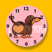 Load image into Gallery viewer, I Love You Dachshund Wall Clock-Home Decor-Dachshund, Dogs, Home Decor, Wall Clock-16
