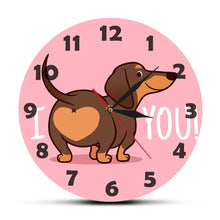 Load image into Gallery viewer, I Love You Dachshund Wall Clock-Home Decor-Dachshund, Dogs, Home Decor, Wall Clock-No Frame-1