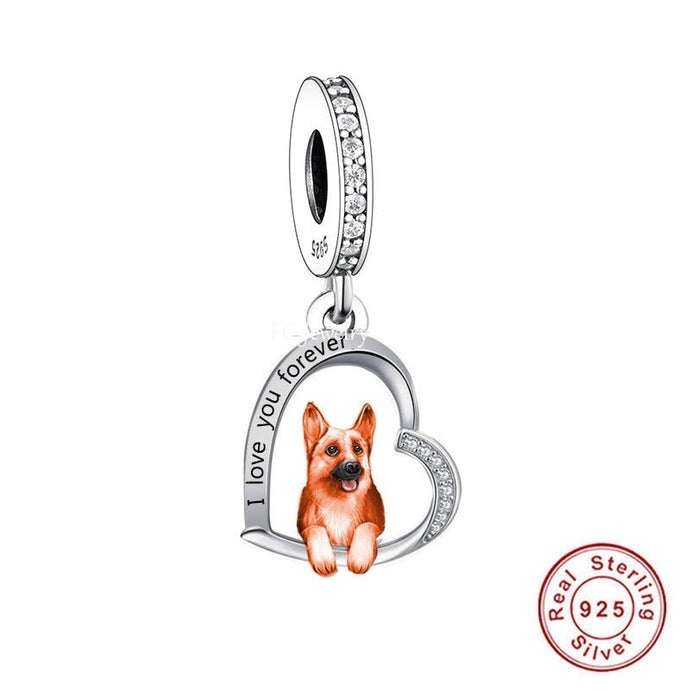 I Love You Forever German Shepherd Silver Jewelry Pendant-Dog Themed Jewellery-Dogs, German Shepherd, Jewellery, Pendant-1