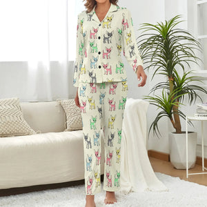 image of chihuahua pajamas for women - beige