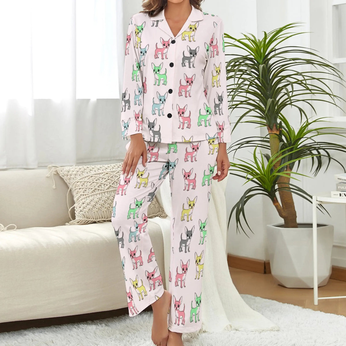 Infinite Chihuahua Love Pajamas Set for Women Colors