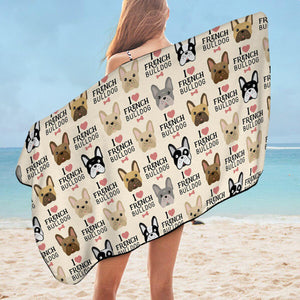 Infinite French Bulldog Love Beach Towels-Home Decor-Dogs, French Bulldog, Home Decor, Towel-10