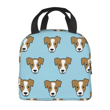 Load image into Gallery viewer, Image of an insulated infinite Jack Russell Terrier design Jack Russell Terrier bag with exterior pocket