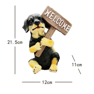 Image of rottweiler welcome statue size