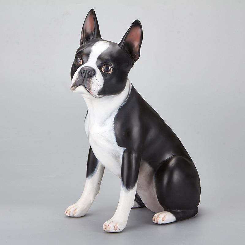 Lifelike Boston Terrier Resin Statue