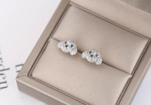 Image of super cute silver Maltese Earrings in design 2
