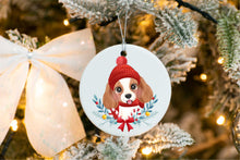Load image into Gallery viewer, Merry Cavalier King Charles Spaniel Christmas Tree Ornament-Christmas Ornament-Cavalier King Charles Spaniel, Christmas, Dogs-White-4