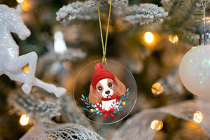 Merry Cavalier King Charles Spaniel Christmas Tree Ornament-Christmas Ornament-Cavalier King Charles Spaniel, Christmas, Dogs-5