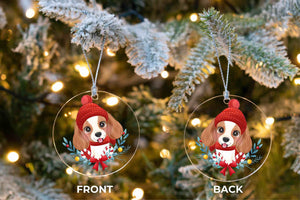 Merry Cavalier King Charles Spaniel Christmas Tree Ornament-Christmas Ornament-Cavalier King Charles Spaniel, Christmas, Dogs-6
