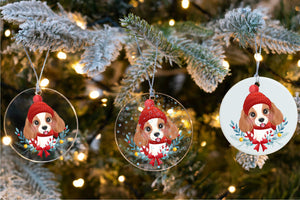 Merry Cavalier King Charles Spaniel Christmas Tree Ornament-Christmas Ornament-Cavalier King Charles Spaniel, Christmas, Dogs-7