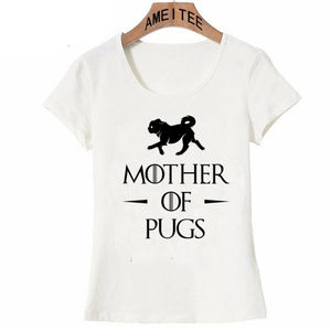 Image of pug t-shirt in the super cute black and white mother of Pugs design