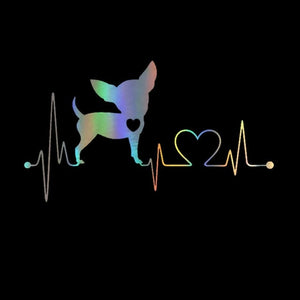 My Heart Beats Chihuahua Vinyl Car Stickers-Car Accessories-Car Accessories, Car Sticker, Chihuahua, Dogs-6