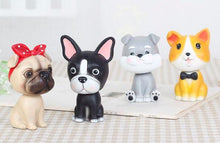 Load image into Gallery viewer, Image of four nodding bobbleheads shaped like a girl Pug, Boston Terrier, Miniature Schnauzer, and Corgi