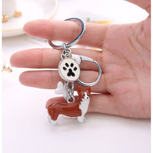 Papillon Love 3D Metal Keychain-Key Chain-Accessories, Dogs, Keychain, Papillon-Corgi-9
