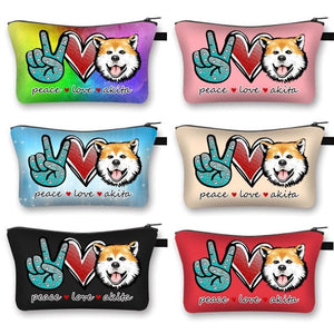 Peace, Love and Akita Inus Multipurpose Pouches-Accessories-Accessories, Akita, Bags, Dogs-19