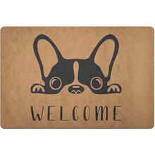 Load image into Gallery viewer, Image of a welcome boston terrier doormat
