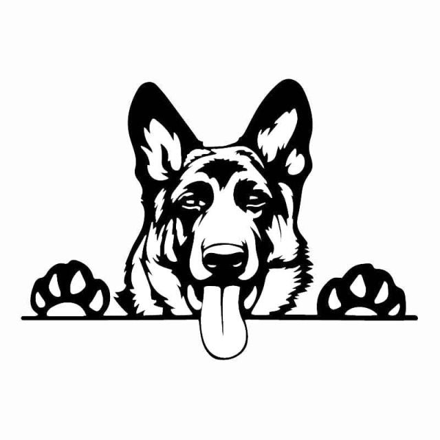 Peeping German Shepherd Vinyl Car Stickers-Car Accessories-Car Accessories, Car Sticker, Dogs, German Shepherd-Black-2 pcs-5
