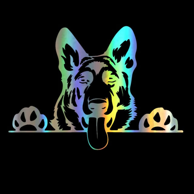 Peeping German Shepherd Vinyl Car Decal Stickers