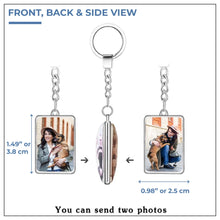 Load image into Gallery viewer, Stylish Personalized Dog Keychains: 4 Designs &amp; Double-Sided Glass-Personalized Dog Gifts-Accessories, Dogs, Keychain, Personalized Dog Gifts-Rectangular Design Pendant-Only Keychain-3