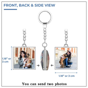 Stylish Personalized Dog Keychains: 4 Designs & Double-Sided Glass-Personalized Dog Gifts-Accessories, Dogs, Keychain, Personalized Dog Gifts-Square Design Pendant-Only Keychain-4