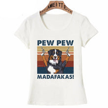 Load image into Gallery viewer, Pew Pew Border Collie Womens T Shirt - Series 1-Apparel-Apparel, Border Collie, Dogs, Shirt, T Shirt, Z1-Bernese Mountain Dog-S-7