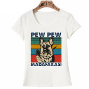 Pew Pew German Shepherds Womens T Shirts-Apparel-Apparel, Dogs, German Shepherd, Shirt, T Shirt, Z1-10